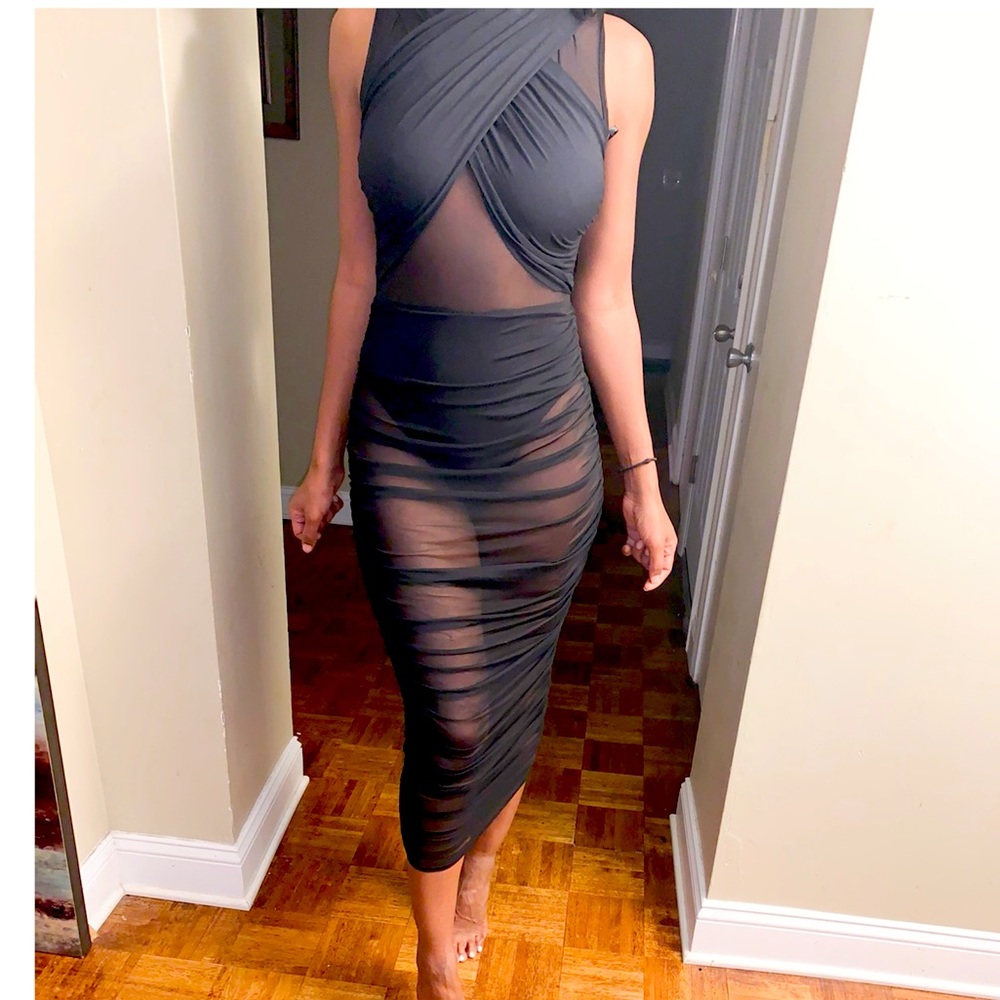 SEXY BLACK RUCHED WRAP DRESS🖤✨‼️
